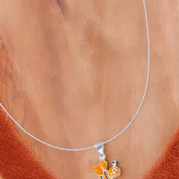 Taraash 925 Sterling Silver Honey Bee Enamel Chain with Pendant for Girls & Kids-image-58