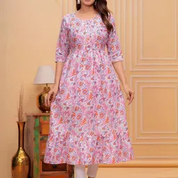 ASHISH PRINT Ethnic Motifs Print Fit & Flare Dress-picture-28