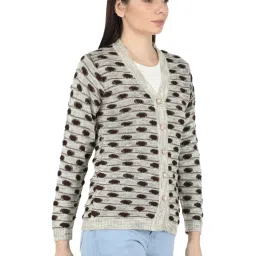 Monte Carlo Brown Self Design Open Front Cardigan image 3