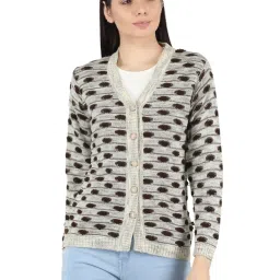 Monte Carlo Brown Self Design Open Front Cardigan image 1