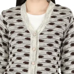 Monte Carlo Brown Self Design Open Front Cardigan image 5