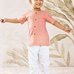 VASTRAMAY Boys Solid Cotton Kurta with Pyjamas-picture-15