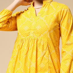 Womenster Women Mandarin Collar Puff Sleeve Cotton Top-picture-6