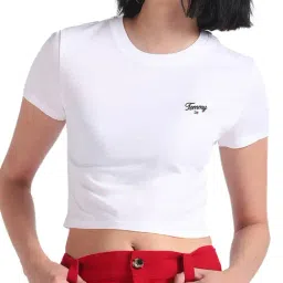 Tommy Hilfiger White Logo Slim Fit T-Shirt-picture-23