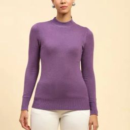 Global Republic Purple Solid Pullover-picture-17