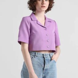 Only Lavender Cropped Resort Shirt-image-55