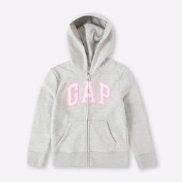 GAP Girls Grey Embroidered Hooded Sweatshirt-image-94
