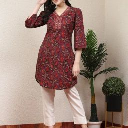 Nayam by Lakshita Purple Cotton Printed Kurti-image-65