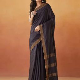 Fabindia Black Woven Saree-picture-9