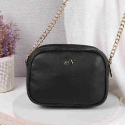 Metro Black Solid Small Sling Handbag-29