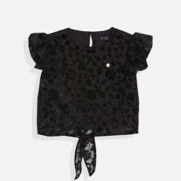 Allen Solly Kids Black Printed Regular Fit Top-image-93