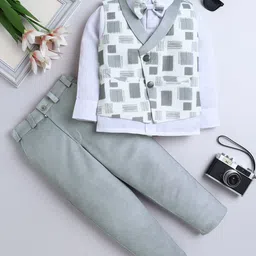 BAESD Boys Printed Three-Piece Suit With Bow Tie-picture-53