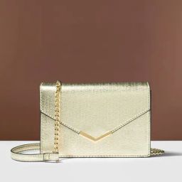 Accessorize London Gold Textured Sling Handbag-image-44