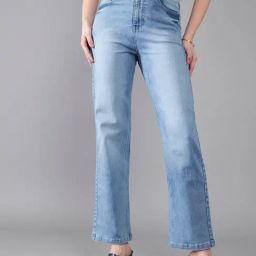 DOLCE CRUDO Blue High Rise Stretchable Jeans-image-12