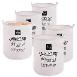 Kuber Industries White Set of 5 Regular Multi-Utility Organisers-1