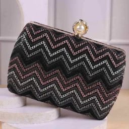 Metro Black Textured Small Clutch-44