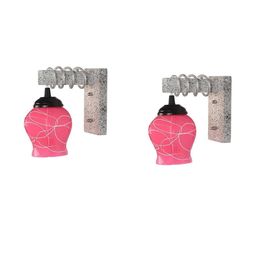 SOMIL Pink Glass Cylinder Printed Wall Lamps-picture-0