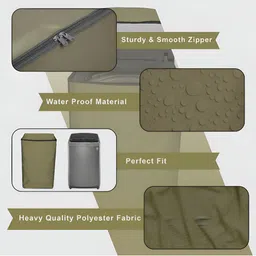 Star Weaves Olive Water Proof Top Load Fully Automatic Washing Machine Cover-image-23