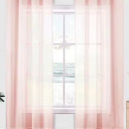 URBAN SPACE Set of 2 Pink Window Curtain-image-0