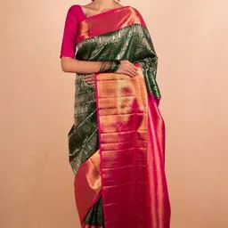 SHOP DROP Woven Design Pure Silk Banarasi Saree-image-57