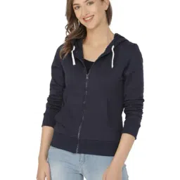 Campus Sutra Navy Relaxed Fit Hoodie-image-17