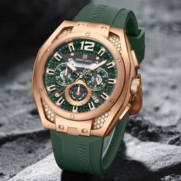 Naviforce Men Printed Dial & Straps Analogue Chronograph Watch NF8063_RG GN GN-7