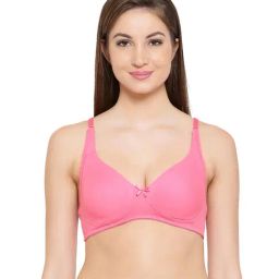 Clovia Pink Non-Wired Non-Padded T-Shirt Bra-image-18