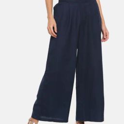 go colors! Go Colors Navy Relaxed Fit Palazzos-picture-37
