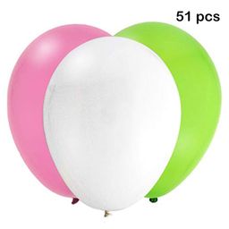 Balloon Junction Metallic Balloons Pack of 51 - Pink , White , Lime Green-11