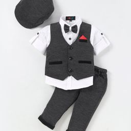 Robo Fry Boy Cotton Mixes or Cotton Poly Full Sleeves Party Suits BLACK M-image-91