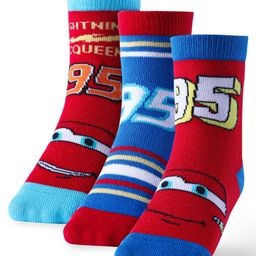Cute Walk by Babyhug Disney Anti Bacterial Ankle Length Socks Cars Graphics Pack of 3  -  Multicolour-image-42