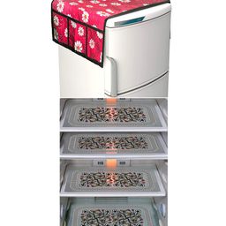 Dakshya Industries Fridge Top Cover and Fridge Mat Combo Set of 5-picture-45