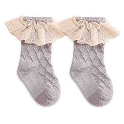 Kidofash Ruffled & Lace Detailed Socks - Grey-image-14