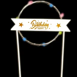 Decor Mantra Happy Birthday Round Shape Led Light Cake Topper Is Perfect for Every Birthday Bash - Gold - Pack of 1-picture-13