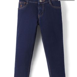 Pine Kids Woven Full Length Washed Denim Jeans - Navy Blue-image-76
