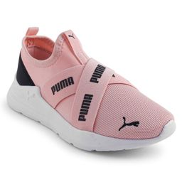 PUMA Slip On Casual Shoes with Brand Text & Logo Print - Pink-image-19