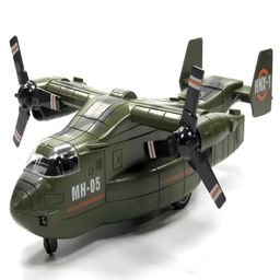 NEGOCIO Military Vehicle Toy Set of Friction Powered Transport Airplane with Light and Sound Sirens and Soldier Army Men Action Figures for Kids- Pack of 1- Color May Vary-5