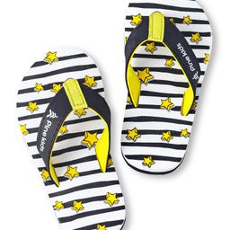 Pine Kids Slip On Flip Flops With Stripes & Star Print - Black & White-image-88