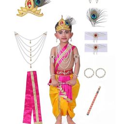 RAJ FANCY DRESSES Janmashtami Theme Krishna Costume Set - Dark Pink-image-66
