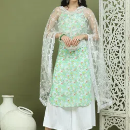 Jompers Women Floral Printed Kurta with Palazzo & Dupatta-image-78
