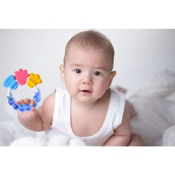 Luvlittle Silicone Combo Of Giraffe Shape & Rattle Handle Teethers - Yellow image 2
