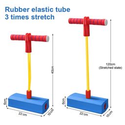 SANISHTH Kids Pogo Jumper Fun and Safe Pogo Stick for Toddlers, Durable Foam Bungee Jumping Stick Makes Squeaky Sounds Improves Balance, Bouncing Toy for Ages 3 and up Holds up to 250lbs - Multicolor image 3
