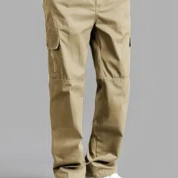 R.Code by The Roadster Life Co. Men High-Rise Cotton Cargos Trousers-image-62