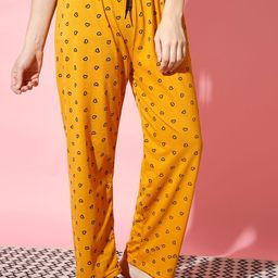 FIT N FAME Women Hearts Printed Lounge Pants-image-60