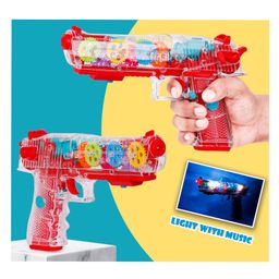 Fiddlerz Transparent Glow Gun Toy with Multi Musical Blaster - Multicolor (Battery Included) image 5