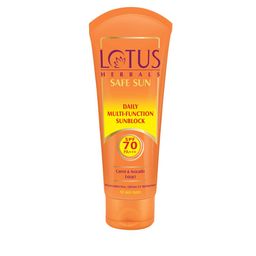Lotus Herbals Set Of 3 Safe Sun Multi-Function SPF 70 PA+++ Sunblock Sunscreen - 60g Each image 4