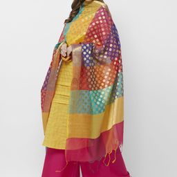 Dupatta Bazaar Multicoloured Woven Design Dupatta image 5