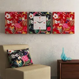 SEJ by Nisha Gupta Multicolor Framed Analogue Wall Clocks - Set of 3-10