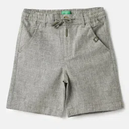 United Colors of Benetton Boys Grey Textured Shorts-image-38