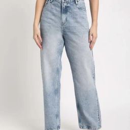 Bene Kleed Light Blue Cotton Straight Fit High Rise Jeans-picture-16